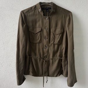 White House Black Market Lightweight Army Green Jacket Size 6 Teacher School